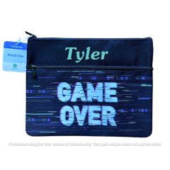 Studymate Large Double Zip Custom Name Pencil Case | Game Over